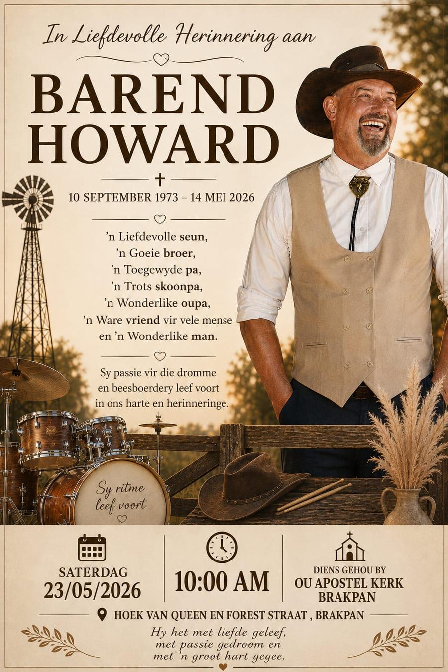 Datum en Tyd – Barend Howard